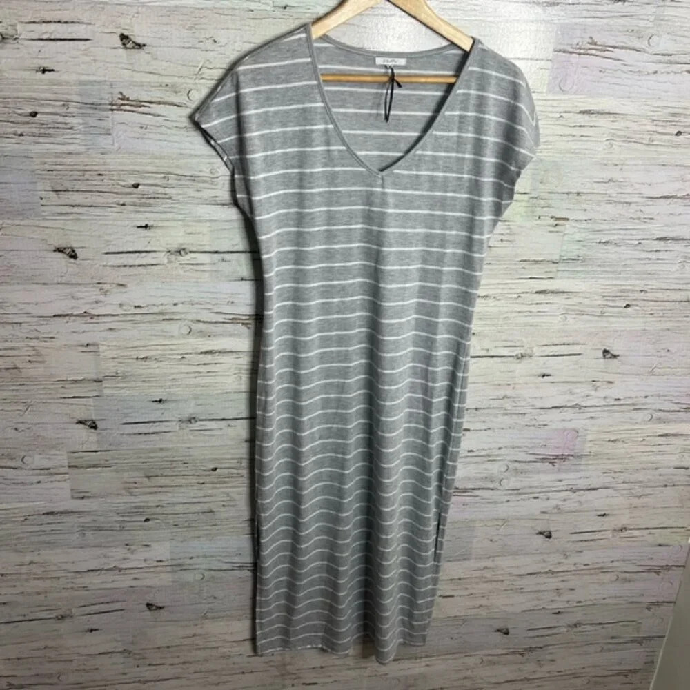 Z supply gray  striped maxi dress size small